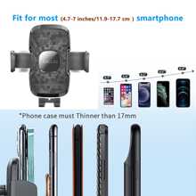 Suportes de telefone para seu carro, [capa grossa e compatível com telefones pesados] Suporte universal para celular no carro, suporte para telefone 2 em 1 para painel do carro, para-brisa, ventilação de ar, adequado para todos os smartphones
