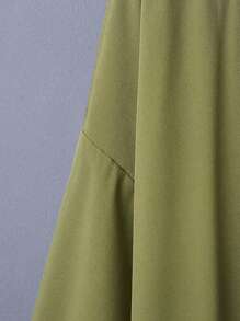 Japanese & Hong Kong Style Solid Color Versatile Mid-Length Windbreaker Cardigan, Chinese Traditional Hanfu Inspired, Lightweight Jacket For Cosplay, Fashionable, Kimono - Green - View 3