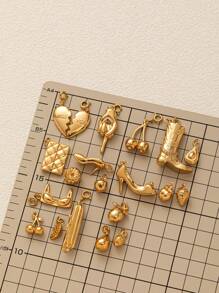 1Pc Stainless Steel Material Fashionable Lifestyle Elements High Heels Women's Underwear Bag Shape Pendant, DIY Accessories Necklace Bracelet Earring Pendant, Electroplated 18K Gold, Gift For Wife And Mother