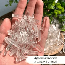 Natural Transparent Quartz Crystal Chips - Bulk Pack 30g/50g/100g, Suitable For Jewelry Making, Rough Original Needdles Matchstick Stones, Crystal Grid - Clear - View 3