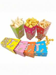 6/18/30件，一次性实物包装盒，可折叠爆米花盒，鸡块和炸薯条盒，适合节日聚会和餐厅