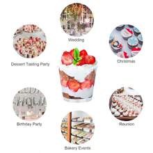 25/50 piezas Tazas de postre de 210 ml, tazones de postre DIY, reutilizables para mousses, pudines, helados, para bufés, fiestas de postres, picnics