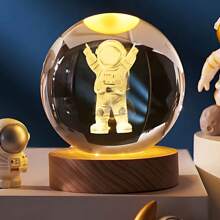 Crystal Led Light Outer Space Decorative Universe Saturn Astronaut Moon Lamp Astronomy Home Decorations