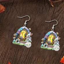 Pendientes de Pascua para mujer, bonitos pendientes colgantes con forma de huevo de Pascua, joyería navideña, accesorios divertidos de Pascua. - color - Ver 4