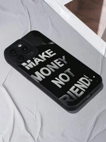 Funda de silicona líquida para teléfono móvil con patrón "Ganar dinero, no amigos" - Protección de Body completo, a prueba de golpes y caídas, de TPU suave y de goma - Multicolor - Ver 4
