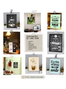 Quadro Cantinho do Café, Vinho, frase, AM PM e taças UNO Cozinha e Área Gourmet Quadro Decorativo - Marrom - Visão 7