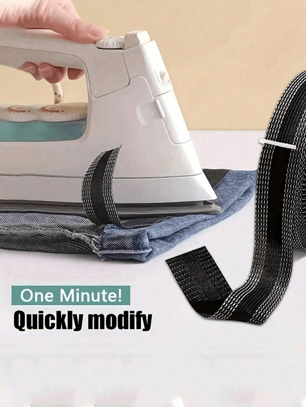 3 pezzi, 1m Nastro termoadesivo per bordi, strumento per accorciare pantaloni/maniche, nastro adesivo per orlo dei pantaloni, accorciamento di pantaloni/maniche senza cucire