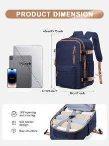 Large Travel Backpack For Men, Large Carry On Backpack, Personal Item Travel Bag, Airline Approved Backpack With Laptop Compartment Fit 15.6Inch Laptop Backpack, College Weekender Business Hiking Bag With Dry And Wet Separation Pocket, Sports Backpack School Backpack, Water Resistant Daypacks For Outdoor, Business, Travel, Hiking, 180°Opening And Closing, Multi Colors Option Holiday Essentials Men Essentials Large Capacity Bag Travel Bags - Multicolor - View 4