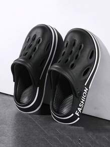 Breathable Mesh Hollow Slides For Men, Indoor Outdoor Wear Slip-On Sandals, Anti-Slip Beach Slippers, Summer Waterproof House Slippers