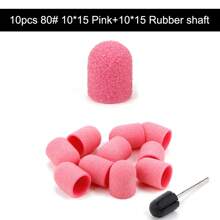 10pcs 10*15Nail Sanding Caps With Rubber Manicure Pedicure Cutter Nail Art Sanding Bands UV Gel Polish Remover Nails Tool