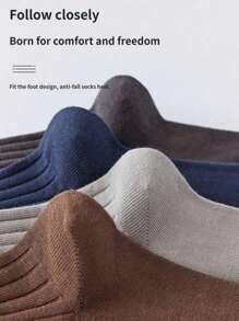 5 pares de meias de tênis masculinas de Lycra de alta elasticidade, respiráveis e resistentes a odores, de mistura aleatória, até a panturrilha, adequadas para uso diário, outono