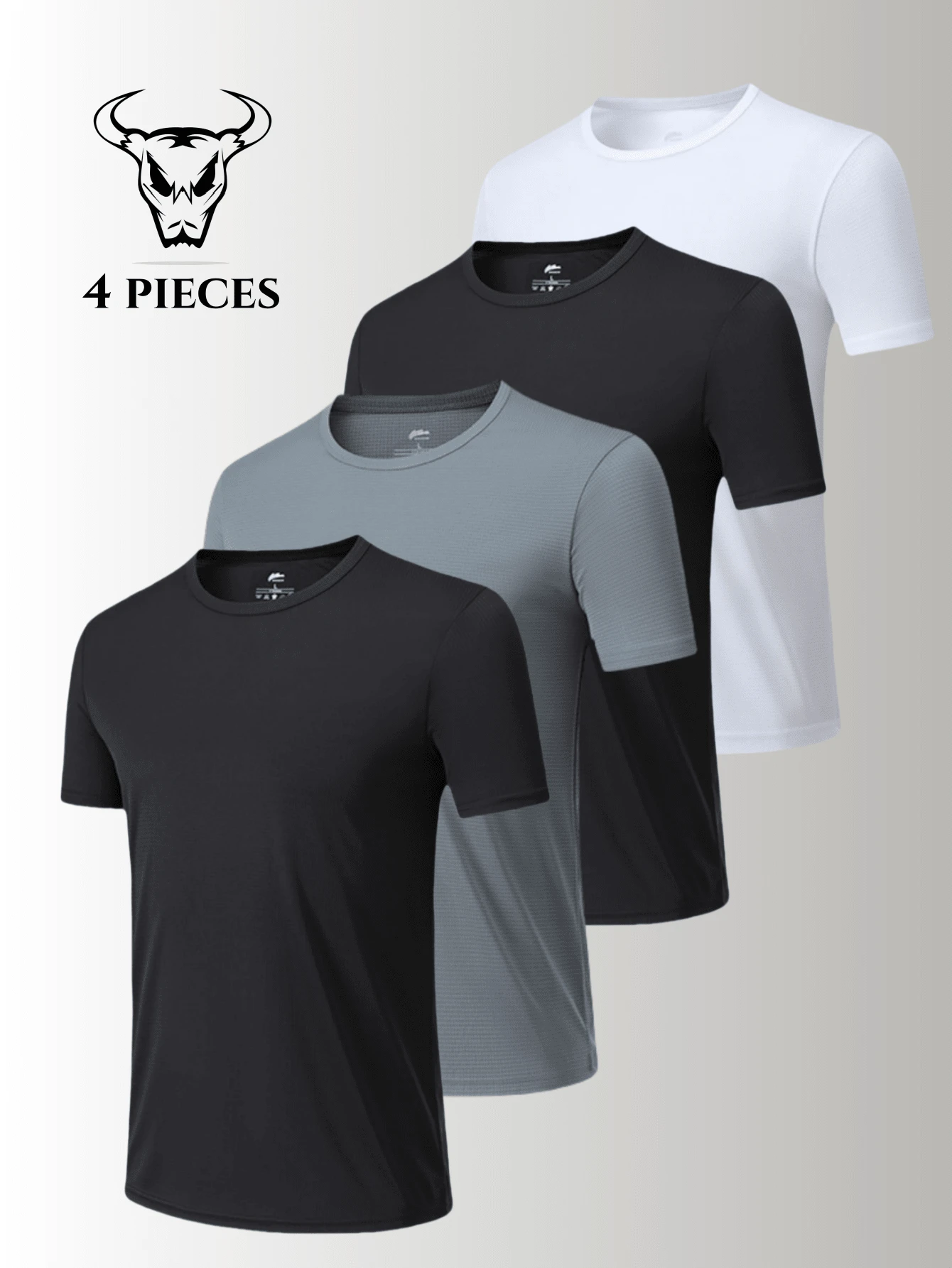 4pcs/Set Men Summer Fitness Moisture Wicking Short Sleeve T-Shirts, Outdoor Sports Breathable Marathon Running Gym Couple Sportswear Tee - Multicolor - View 1