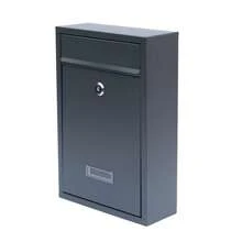 Keyed Wall-Mounted Mailbox Unit] 1pc Lockable Metal Mailbox, Outdoor Wall-Mounted Weatherproof Post Box With Key, Large Capacity For Home And Office Use,Large Steel Lockable Wall Mounted Letter Mail Post Box Postbox Letterbox Mailbox,Post Box Wall Mounted Steel Mail Box Parcel Delivery Box Lockable Letter Weatherproof Post Box With 2 Keys Stylish Letterbox For Keep Your Mail (Black) - Black - View 2
