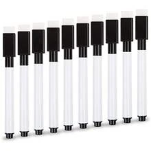 Magnetyczne markery suchościeralne 10/20/40/50/100 szt. – pisaki do tablic suchościeralnych z cienką końcówką i gumkami, czarne markery o niskim zapachu do klasy/biura/domu, magnetyczne markery do tablic szklanych i metalowych, artykuły piśmiennicze