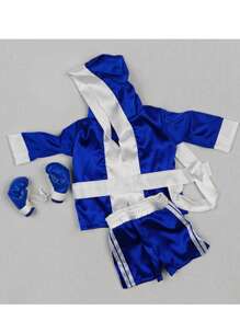 Conjunto de ropas de fotografía de recién nacido con bata de boxeo, guantes y pantalones cortos de boxeador, como trajes de campeón de boxeo - Multicolor - Ver 10