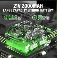 1Set Electric Cordless Grass Trimmer Rechargeable Lawn Mower Grass Lawn Cutter With 2 Alloy Saw Blades 4 Alloy Blades 10 Plastic Blades 2 Rechargeable Batteries Goggles Gloves Auxiliary Handle,Garden Tools, Gardening Tools For Garden