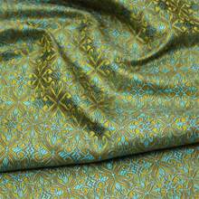 1 件手工提花编织丝缎面料，尼日利亚非洲服装面料，丹麦提花布，用于缝制服装、窗帘、宴会礼服、家居装饰，36/108/180 英寸长，29.5 英寸宽，150gsm - 綠色 - 查看 9