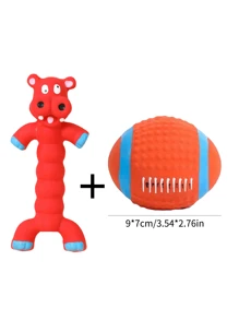 Dog Chew Toys Monkey Hippo Shaped Rubber Pet Squeaky Toys For Small Medium Large Dogs Resistant Bite Grinding Teeth Dog Sound Toys