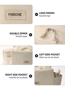 1pc Corduroy Insulated Lunch Bag For Women Men, Waterproof Lunch Cooler Bag, Reusable High Capacity Lunch Tote Bags, For Work Picnic Or Travel Back To School Lunch Kit Classroom Bento Kitchen Insulated Lunch Bag Woman Lunch Box Bag Ladies School Supplies Stuff Accessories, Gifts For Mothers & Friends Bag For School School Accessories School Stuff