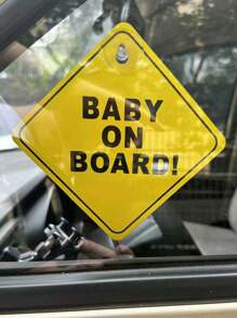 1pc-Baby On Board Sticker For Cars , Baby On Board Warning Signs With Suction Cups , Durable And Strong Without Residue - Multicolor - View 3