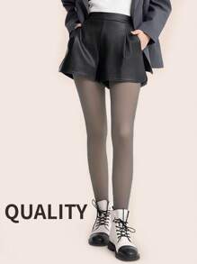 Plus Size Women's Sheer-Effect Printed Tights & High-Waisted Leggings - High-Stretch Tummy Control Slimming Hosiery With Anti-Pilling Snag-Resistant Fabric For Home Office, Outdoor Commuting & Daily Wear - Multicolor - View 9