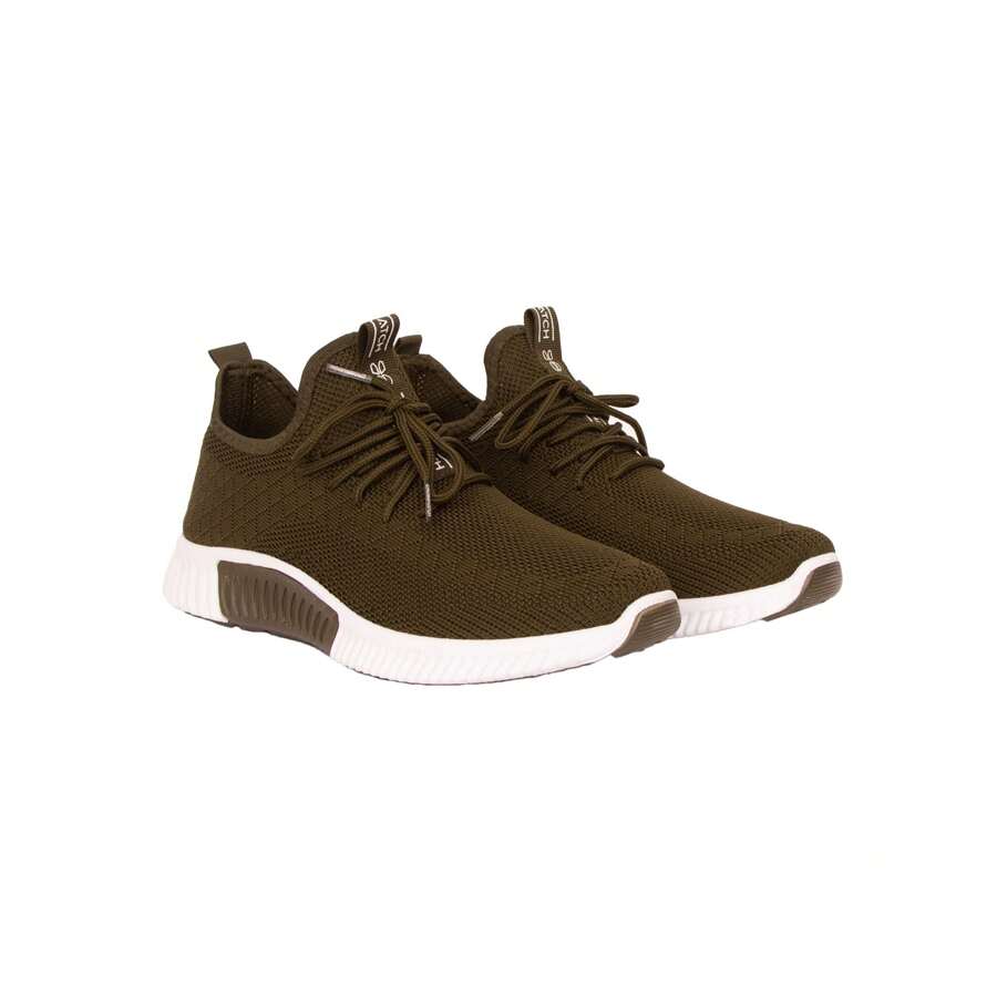 Crosshatch Mens Rideout Trainers (Olive) - Olive Green - View 1