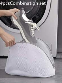 1 pezzo/2 pezzi/3 pezzi/4 pezzi Sacchetti per il lavaggio di scarpe e vestiti, rete per lavatrice sacchetto per il bucato, sacchetto per il lavaggio delle scarpe spesso, sacchetto per la protezione del bucato antidefomazione per la casa, multicolore - taglia unica