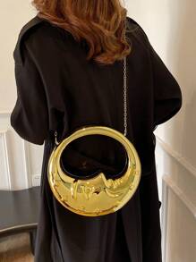 [Waterproof Party Clutch] Luxury Women's Party/Prom Acrylic Gold Clutch Bag, Waterproof Crossbody Bag, Evening Handbag, Moon Clutch "Tready" Bridal Bag, Suitable For Party, Wedding, Formal Dinner/Gala, Paired With Wedding Dress, Formal Gown, Prom Dress, Birthday Dress, Women's Formal Party Dress - Gold - View 7