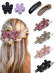1/3/4pcs Flat Top Hair Clips, Fashion Matte Non-Slip Hair Clips Suitable For All Hairstyles, Multiple Styles For Women Bridal Wedding Party Hair Accessories Home Bathroom Decor