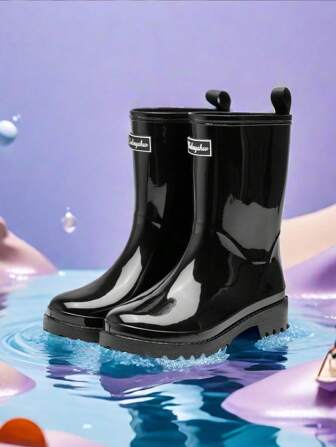 1 Pair Women's Short Anti-Slip Rain Boots, Waterproof Beach & Hiking Shoes, Garden Clogs, Easy To Clean Plastic Shoes, Outdoor Fishing Rain Boots, Fashionable Chelsea Water Boots, Farmhouse Work Shoes