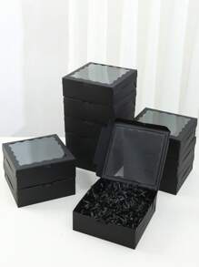 2/5pcs/10PCS/20pcs White/Pink/Black/Brown Gift Box With Transparent Windows - Perfect For Christmas Party Gifts, Wedding Souvenirs And Hand-Written, Sturdy Cartons For Display | Transparent Window Design | Durable Gift Box, Gift Box