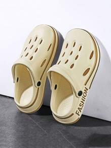 Breathable Mesh Hollow Slides For Men, Indoor Outdoor Wear Slip-On Sandals, Anti-Slip Beach Slippers, Summer Waterproof House Slippers