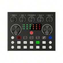 Easypie Selection V8S 音频 USB 外置声卡 现场音响调音台 个人娱乐 主播 直播 适用于 PC 手机 电脑 - 黑色 - 查看 1