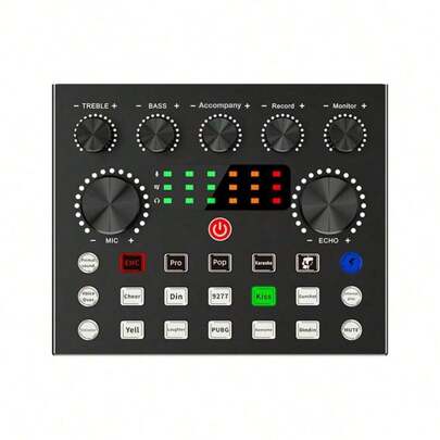 Easypie Selection V8S Audio USB External Sound Card Live Sound Mixer Personal Entertainment Streamer Live Broadcast For PC Phone Computer