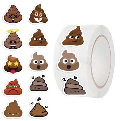 500Pcs Poop Stickers Roll Cartoon Stickers MEME Stickers Funny Stickers Decorative Stickers Art Stickers Vinyl Waterproof Stickers Aesthetic Laptop Sticker Pack Skateboard Stickers Water Bottle Stickers Notebook Stickers