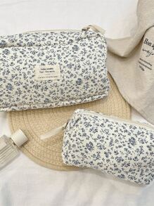 1pc Makeup Bag Blue Haitang Flower Makeup Bag Large Capacity Storage Bag Cosmetic Bag Waterproof, Lipstick Pack, Women Bags For Make Up, Small Bag Storage Makeup Case, Travelling Bags For Ladies, Pencil Case Daily Big Large Capacity Makeup Brushes Holder Travel Toiletry Bag Organizer Make Up Bag, Pencil Pouch, Makeup Bag, Make Up Bag, Makeup Bag, Makeup Pouch, Bag, Vanity, Makeup Bags, Small Makeup Bag, Makeup Pouch, Christmas Gifts, Pouch, Gifts Pouch / Small Handbag, Makeup Organizer, Mini Pouch, Large Capacity Pouch, Gifts Christmas Gifts, Gift Ideas For Women - Multicolor - View 5