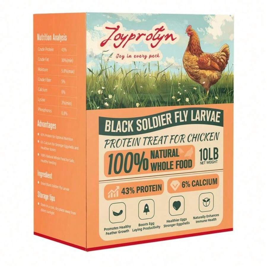 HUIXLLC 10/5LB Dried Black Soldier Fly Larvae For Chicken– 85X More Calcium Grubs Than Mealworms For Strong Eggshells & Healthy Growth - High Proteinfor Chickens, Birds, Ducks, Geese & Pets 32489 - 10lb - View 1