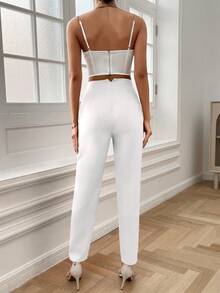 Pantalones Simples Blancos - Blanco - Ver 2