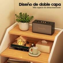 Mesita de Noche de Madera con 2 Cajones para Sala y RecáMara, Estilo C, Vintage Mesa Auxiliar de Fácil Montaje, Tallas de L40xW30xH53(cm) - Blanco - Ver 2