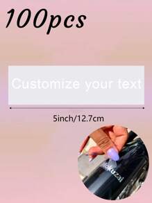 100 Sheets/20 Sheets/1 Sheet Custom Name Or Text Multi Specification Long 5in/4in/3in Multi Specification Color Bright Tear Off Film UV Transfer Sticker, Waterproof And Scratch Resistant Transparent Cooling Label Sticker, Can Customize Name, Text, Blessing Message To Give To Your Favorite Person, Multi-Functional, Adjustable, Exquisite, Adorable, Modern, Colorful, Cute, Comfortable, Stylish, Custom, Office, Tea Room, School, Home, Home Refresh, Back To Customized Stickers, Warm Ambience