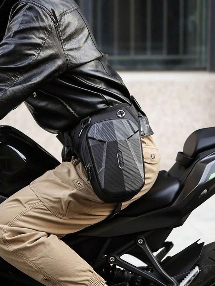 Motorcycle Side Leg Bag - EVA Hard Shell Outdoor Casual Waist Pack, Motorcycle Phone Wallet Hip Pack With Adjustable Shoulder Strap, Zipper Closure And Ventilation Holes, Suitable For Camping, Cycling, Outdoor Adventure - Rider Dedicated Adventure Storage Bag | Sports Accessories | Secure Zipper Closure, High Quality Nylon Waist Pack For Motorcycle Riding And Outdoor Adventure 2000s Style Streetwear