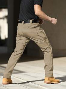 男士战术裤，轻便速干徒步户外耐用训练工装裤，四季皆宜 - 卡其色 - 查看 5