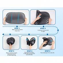Pare-soleil de voiture PEMOTech, (lot de 4) Protection UV, [Version améliorée 2025] Pare-soleil de voiture universel avec ventouse