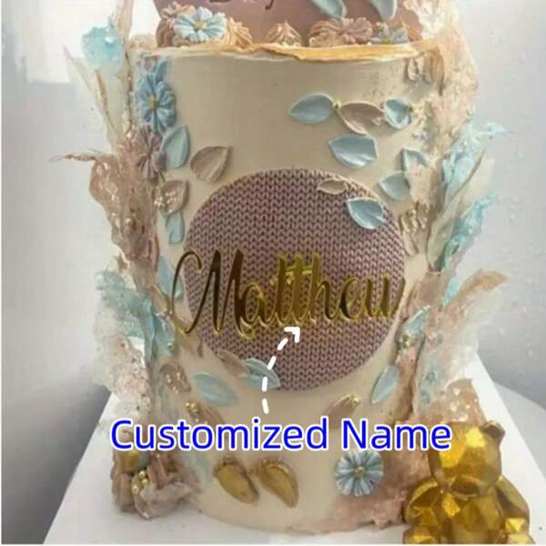 1pc Customized Cake Name Graduation Cake Topper, Gold Cake Topper For Wedding, Personalized Cake Topper, Rustic Wedding Cake Topper, Custom Mr Mrs Cake Topper, Anniversary Cake Toppers