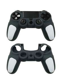 1 Stück PlayStation 4 Controller Hülle, Silikon dickeres Zweifarbdesign, rutschfest, kratzfest, schweißresistent, verbesserte Spielsteuerung