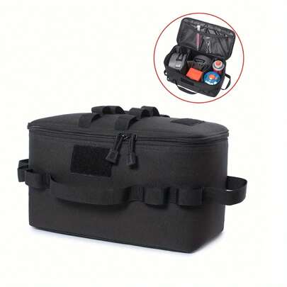 Foldable Nylon Picnic Bag, Outdoor Travel Insulated Lunch Tote Bag, Portable Food Cooler Basket With Handle