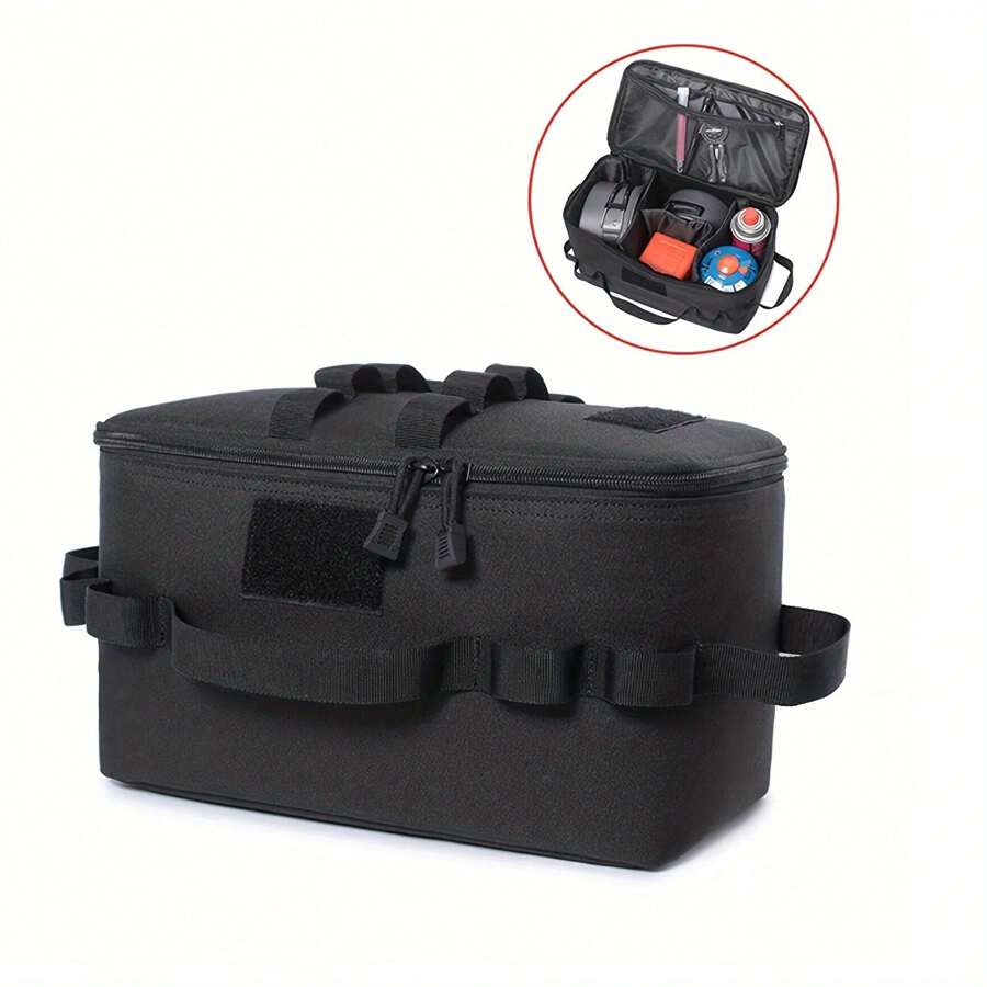 可折叠尼龙野餐袋，户外旅行保温午餐手提袋，带手柄的便携式食物冷藏篮