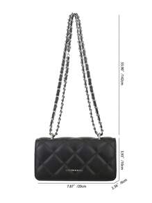 Bolso de mano con diseño de cadena de rombos mini, bolso de hombro simple para ir al trabajo, estilo de moda