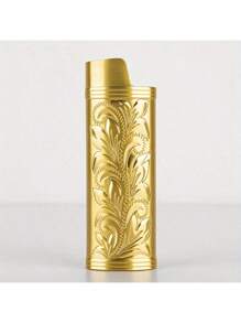 1 件复古繁荣之花金属打火机盒，适合 BIC J6 全尺寸打火机 - 时尚耐用的打火机支架