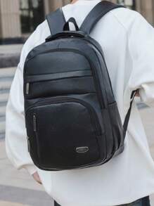 Men's Multifunctional High Capacity PU Leather Backpack, Casual Student Laptop Backpack, Outdoor Travel Backpack - Multicolor - View 9